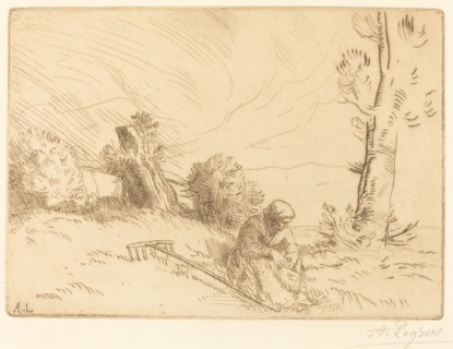 Peasant Woman Seated near a Hedge (Paysanne assise pres d'une haie).