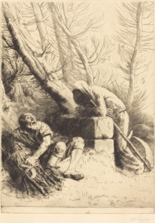 Death and the Woodcutter, 4th plate (La mort et le bucheron).