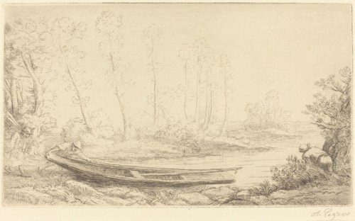 Man with a Punt, Figure to the Right (Pecheurs des truites).