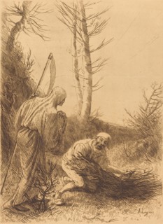 Death and the Woodcutter, 2nd plate (Le mort et le bucheron).