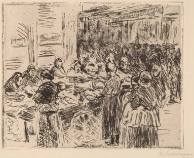 From the Jewish Quarter in Amsterdam: Fishmarket on the Street Corner, 1908.