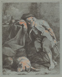 Sleeping Old Man with Dog, 1759.