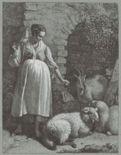 Woman Spinning Yarn by an Arch, 1764.