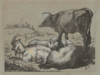 Standing Ox, Two Sheep, and a Goat, c. 1762.