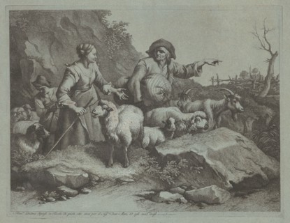Peasant Man with a Sack and Two Shepherdesses, after 1765.