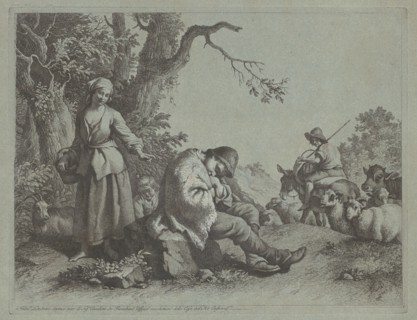 Sleeping Shepherd Boy and Woman with a Child, 1759/1782.