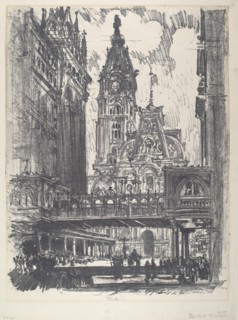 The City Hall and Bridge across Market Street, 1912.