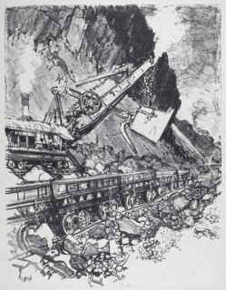 Steam Shovel in the Cut at Bas Obispo, 1912.