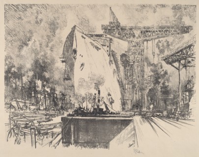 Building the Bismarck, Hamburg, 1914.