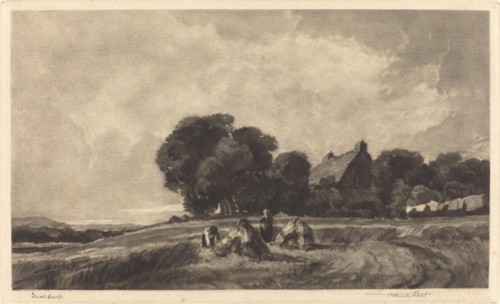 Cottage and Harvesters, 1907.