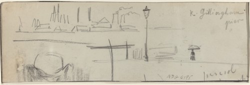 Gillingham Pier, London [verso], c. 1884.