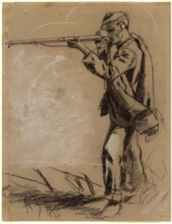Soldier Taking Aim [recto], 1864.