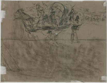 Skirmish Involving a Wagon Train [verso], 1864.