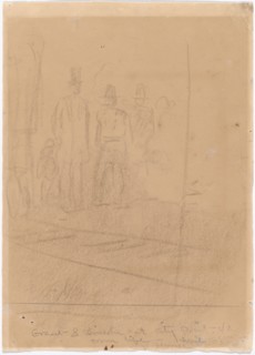 Grant and Lincoln at City Point, Virginia [recto], 1865.