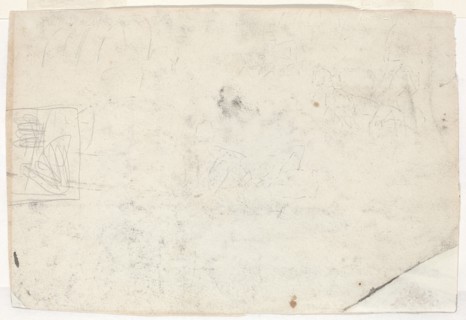 Figure on Horseback and Other Studies [verso], 1861.