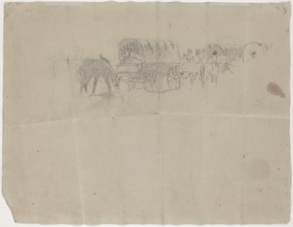 Supply Train and Mules [verso], 1864.