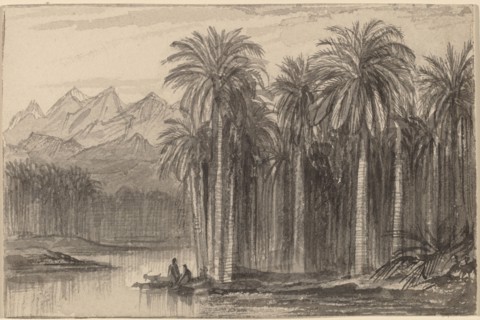 Figures Setting Out in Canoes from a Palm Grove (Wady Feiran), 1884/1885.