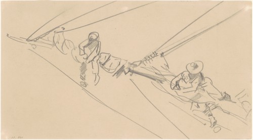 Men on a Spar, c. 1876.