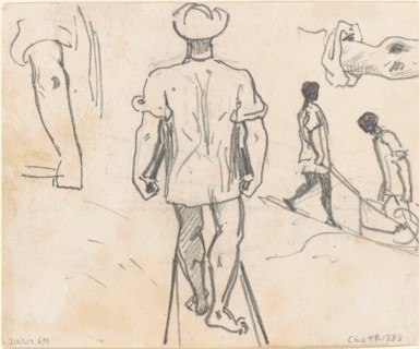 Studies of Peasants with Wheelbarrows [verso], 1870-1872.
