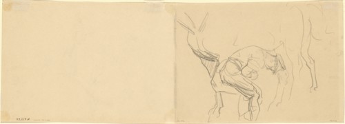 Study for "Shoeing Calvary Horses at the Front" [verso], 1918.