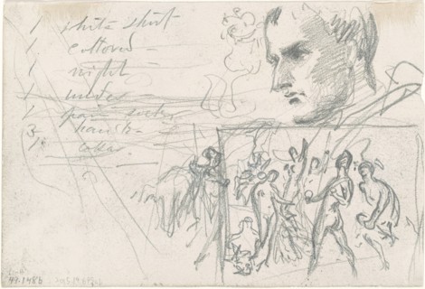 Napoleonic Head and Judgment of Paris [verso], c. 1871-1872.
