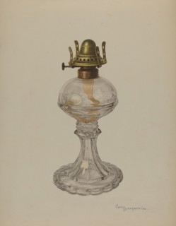 Glass Oil Lamp, 1940.