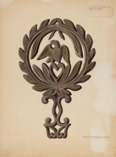 Flat Iron Holder, c. 1937.