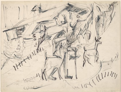 Goatherd with Goats, 1917.