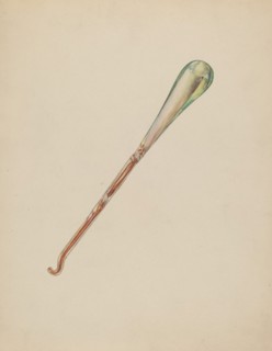 Glass Button Hook, c. 1938.