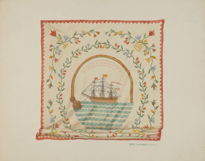 Applique Bedspread, c. 1940.
