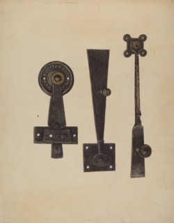 Three Door Latches, c. 1938.