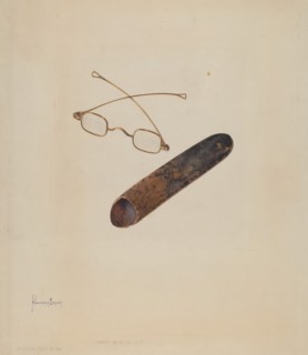 Spectacles and Case, c. 1937.
