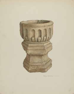Stone Baptismal Font, c. 1940.