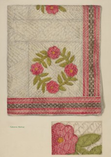 Quilt - Garden Wreath, c. 1939.
