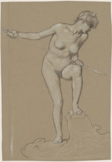 Girl Spearing Dolphin, c. 1900.
