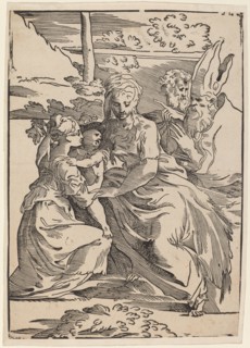 The Holy Family with Two Saints.