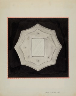 Small Tin Framed Mirror, c. 1937.
