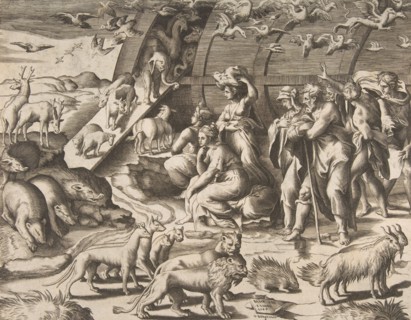 Noah leaving the Ark, 16th century.