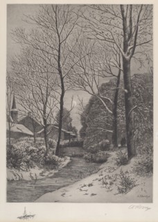 Moonlit Stroll in Winter, c. 1880s.