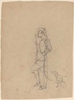 Study of Hunter with Dogs, c. 1858.