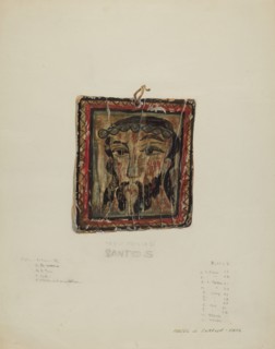 Small Christo Head - Retablo, c. 1940.