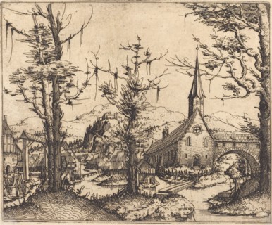 Landscape with a Village Church, 1545.