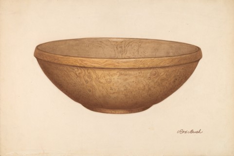 Wooden Salad or Chopping Bowl, c. 1938.