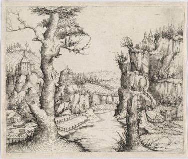 River Landscape with High Cliffs, 1546.