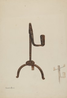 Rush Holder with Candle Socket, c. 1937.