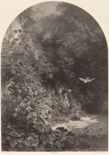Un Coin de Jardin. [Corner of a garden].