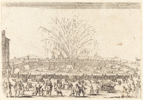 Fireworks on the Arno, Florence, c. 1622.