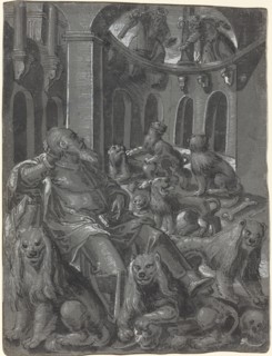 Daniel in the Lions' Den [recto], c. 1600.