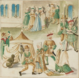 Court Amusements with Two Monkeys, c. 1515.