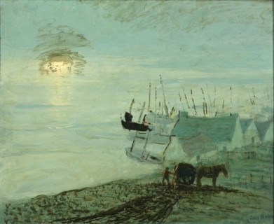 Beach Scene (verso of 1929.6.79A), ca. 1910.